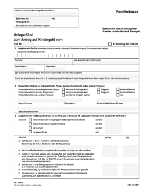 Kindergeld Antrag Ausdrucken Anlage Kind