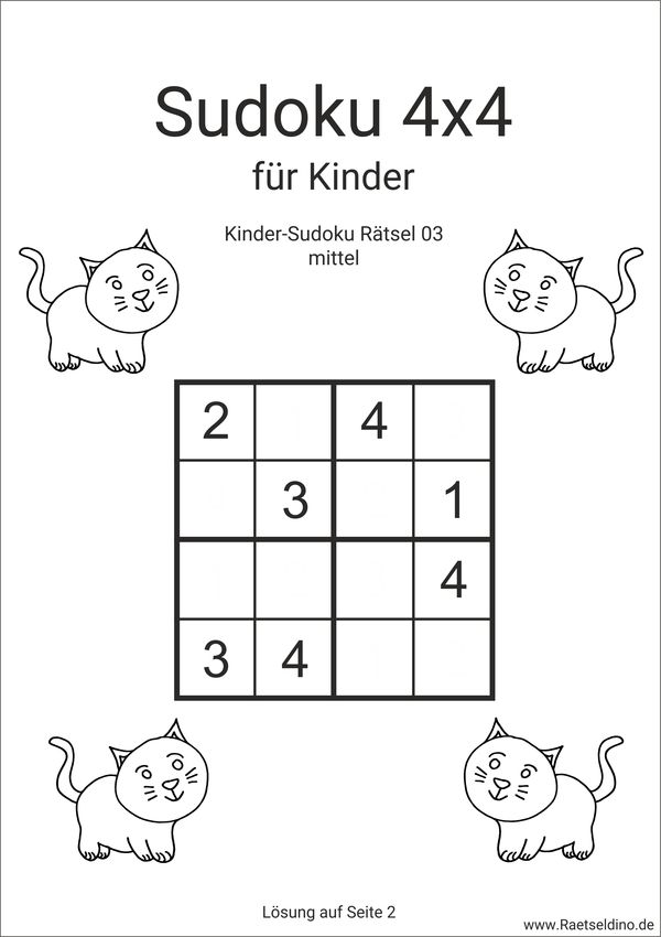 Sudoku Für Kinder Zum Ausdrucken Mehrere Pro Seite