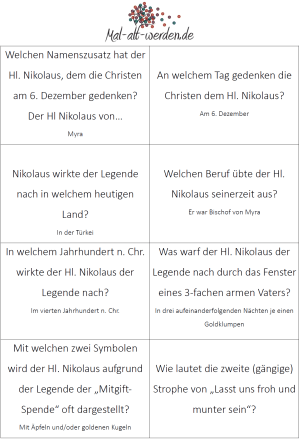 Nikolaus Quiz Kinder Zum Ausdrucken