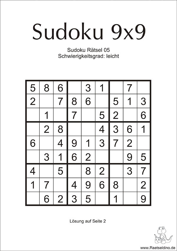 Kinder Sudoku Kostenlos Ausdrucken