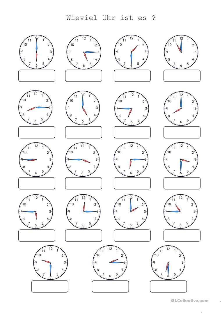 Uhr Lernen Kinder Arbeitsblätter Zum Ausdrucken