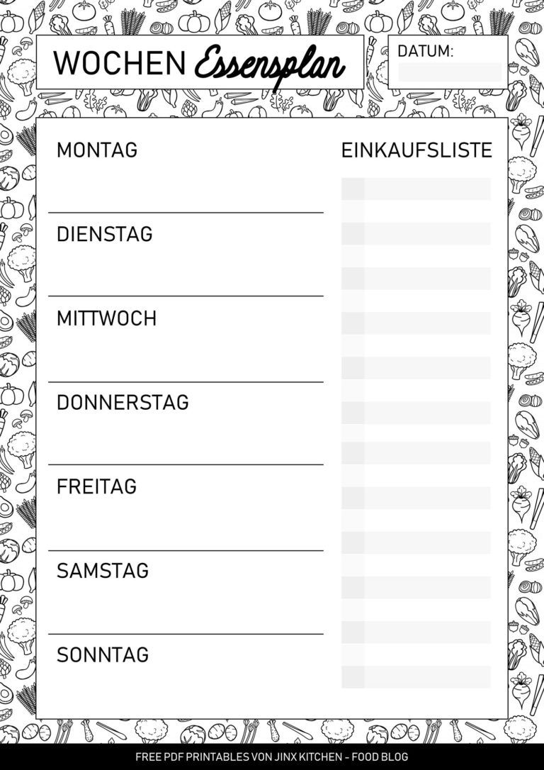 Wochenplaner Vorlagen Für Kinder Zum Kostenlosen Ausdrucken