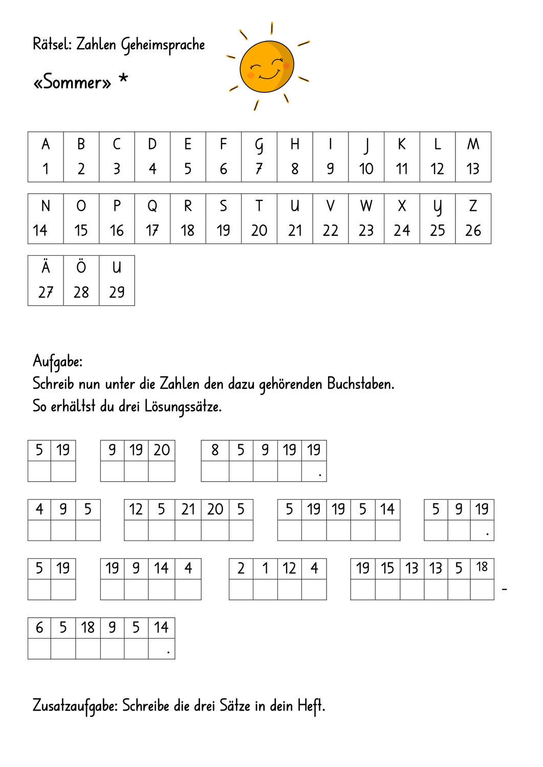 Geheimschrift Für Kinder Zum Ausdrucken