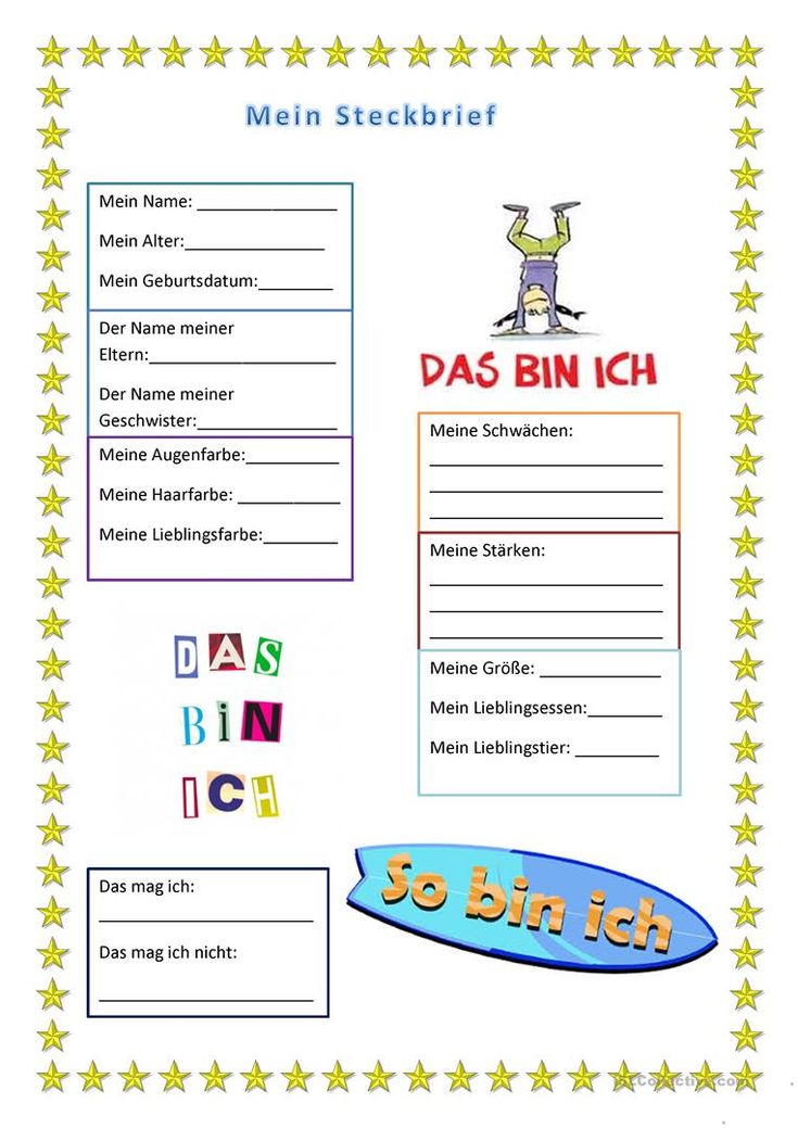 Steckbrief Kinder Zum Ausdrucken