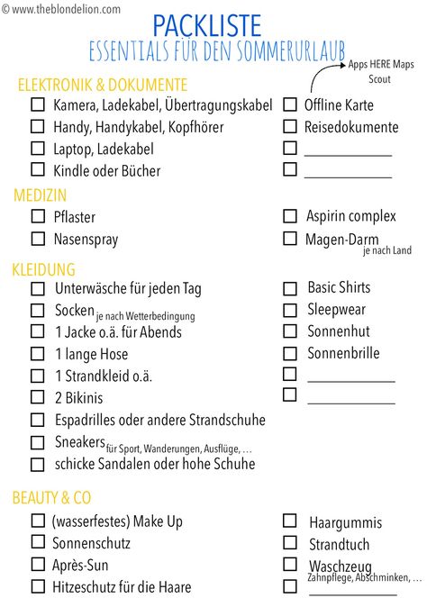 Checkliste Urlaub Mobilheim Mit Kindern Ausdrucken