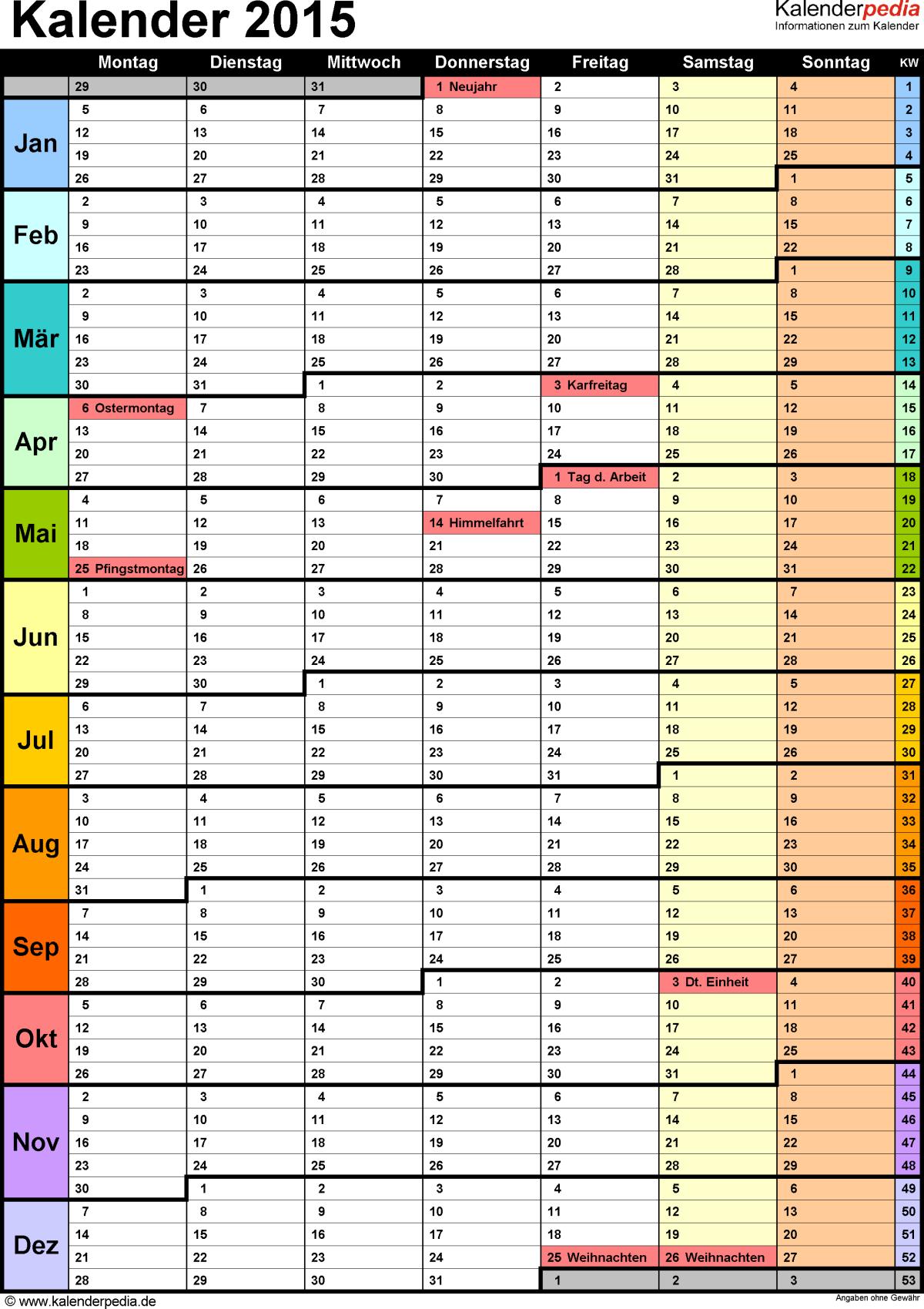 Kalender Für Kinder 2015 Zum Ausdrucken