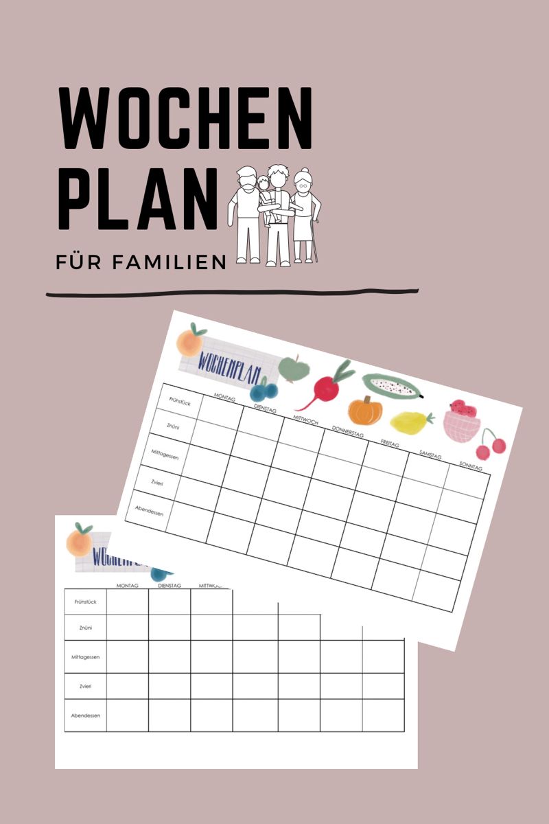 Kinder Wochenplan Zum Ausdrucken