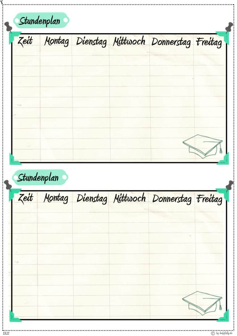 Stundenplan Für 2 Kinder Zum Ausdrucken