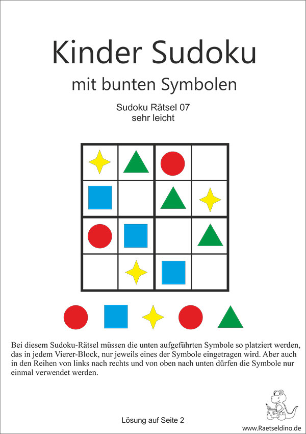 Kinder Sudoku Ausdrucken