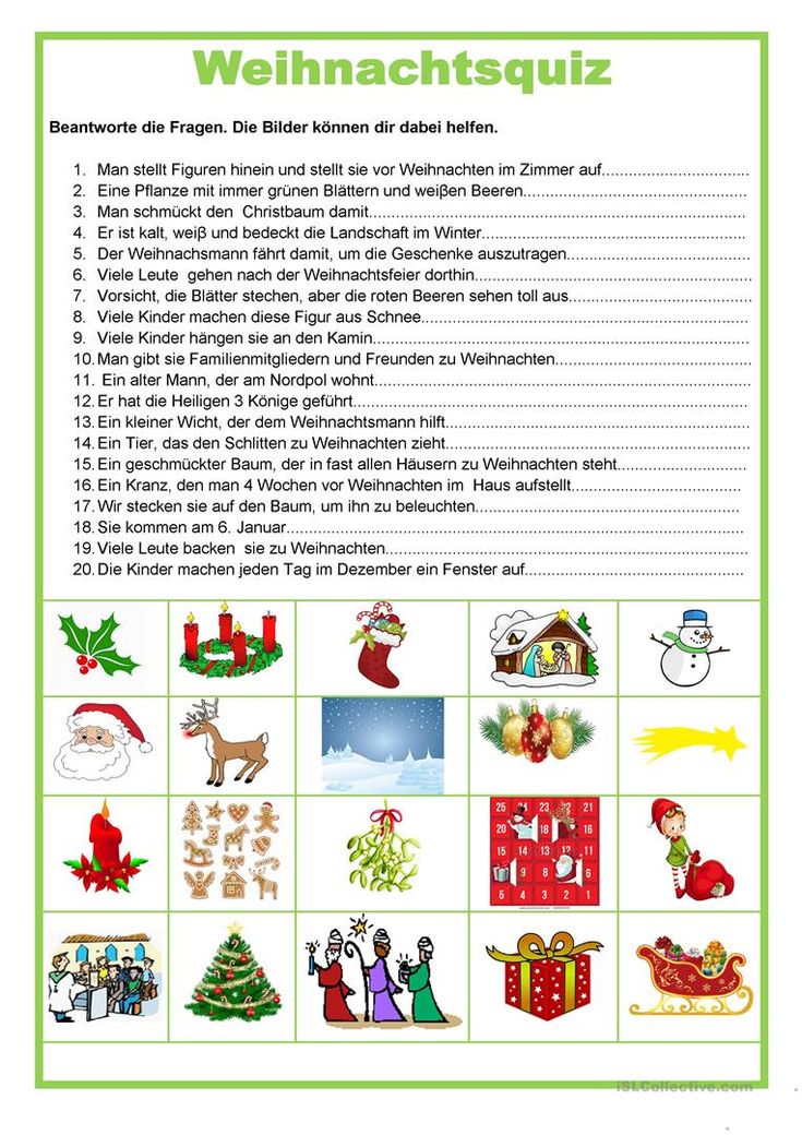 Weihnachtsquiz Für Kinder Mit Lösungen Zum Ausdrucken