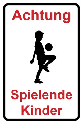 Vorsicht Spielende Kinder Schild Zum Ausdrucken