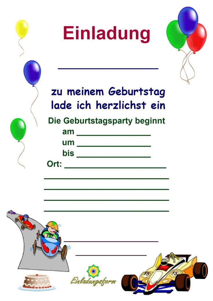 Einladungskarten Kostenlos Zum Ausdrucken Kinder Geburtstag