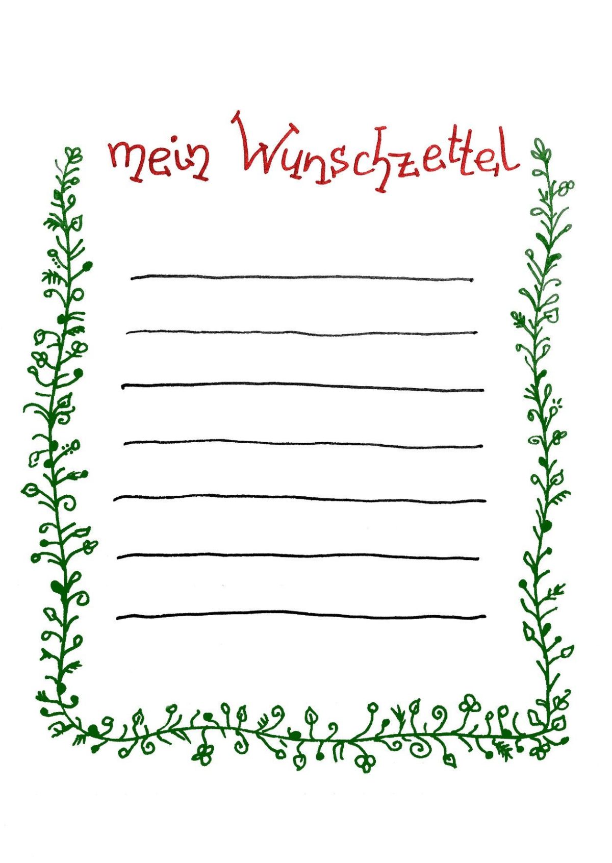 Wunschzettel Kinder Ausdrucken