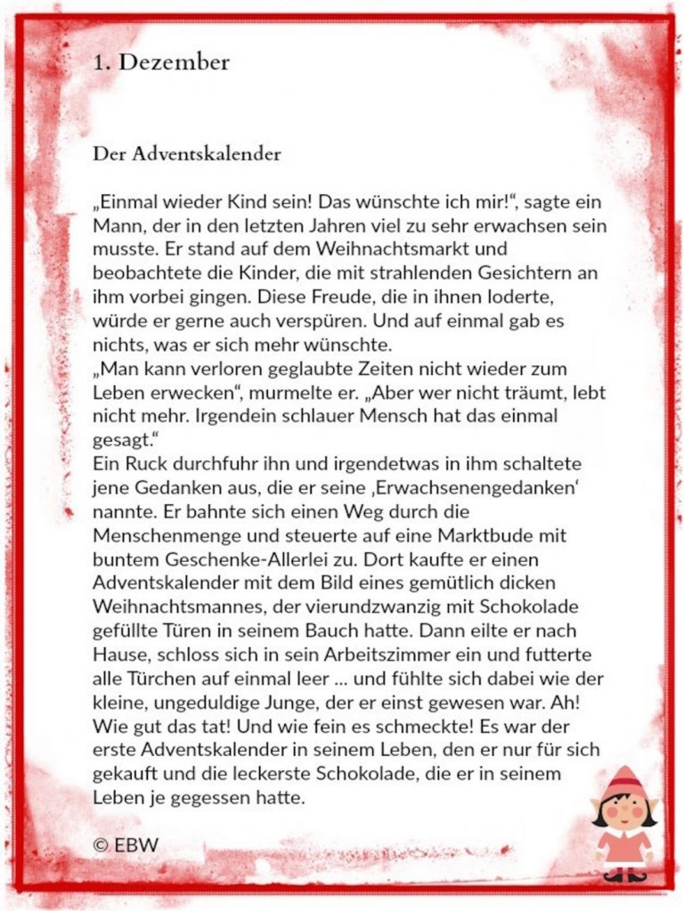 Adventskalender Geschichten Kinder Zum Ausdrucken