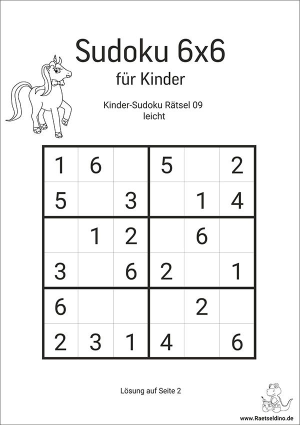 Sudoku Für Kinder Ab 4 Zum Ausdrucken