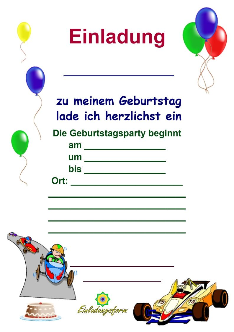 Einladungen Geburtstag Kinder Kostenlos Ausdrucken