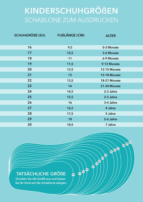 Schuhgröße Passform Kinder Zum Ausdrucken