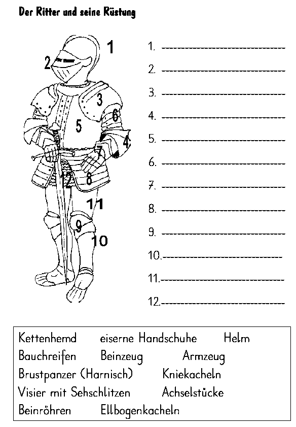 Mittelalter Für Kinder Zum Ausdrucken