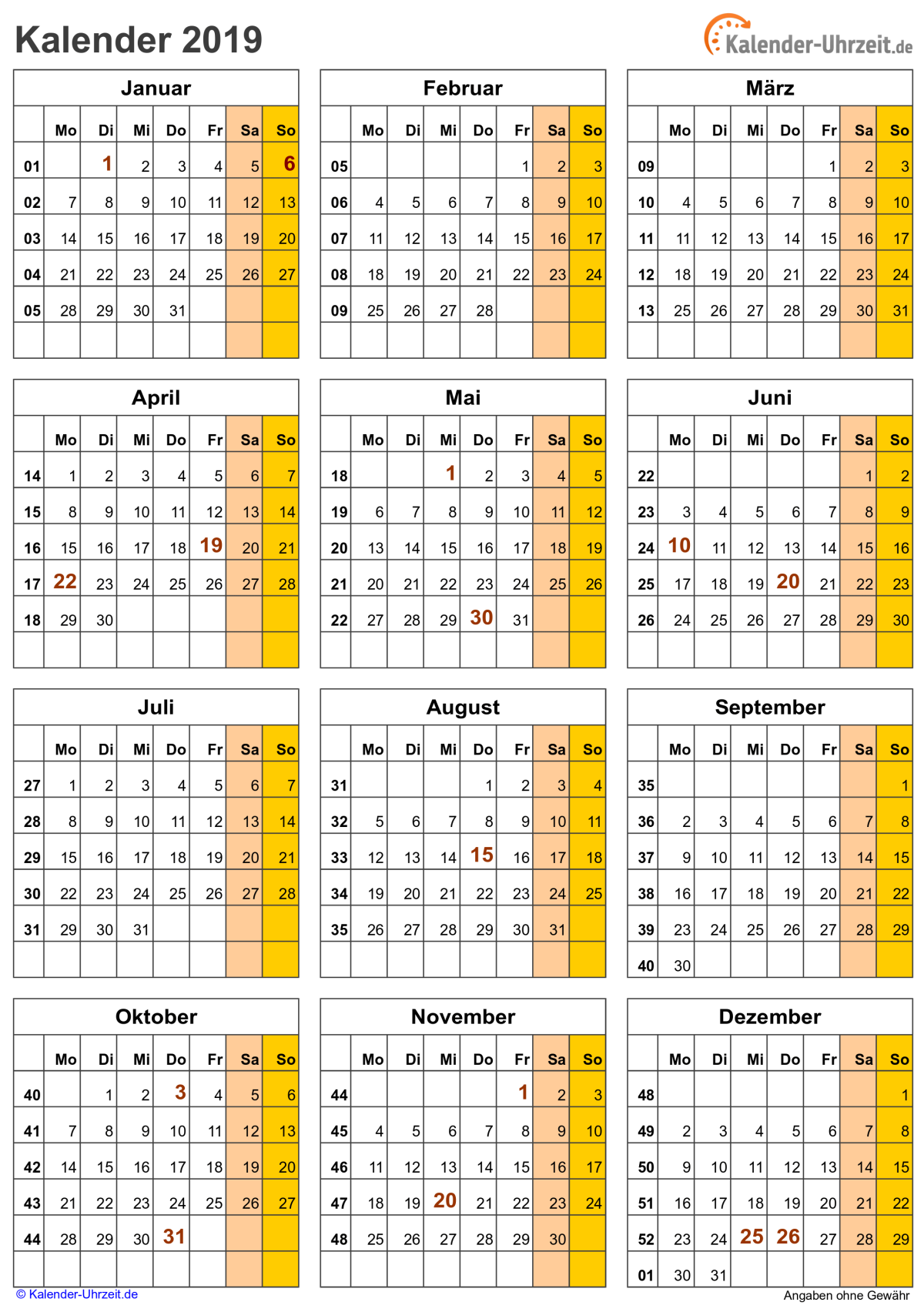 Kalender 2019 Zum Ausdrucken Kinder Dina4